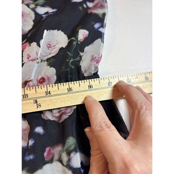 Rebecca Minkoff Shirt Dress Black Floral Medium Mini Sleeveless Drawstring Waist - Picture 5 of 12